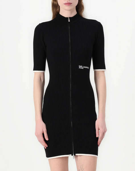 KARL LAGERFELD JEANS KLJ SS KNIT ZIP DRESS