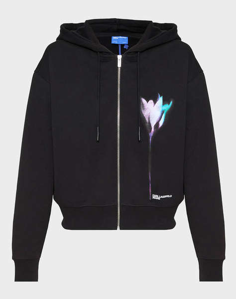 KARL LAGERFELD JEANS KLJ REG FLOWER ZIP-UP HOODIE