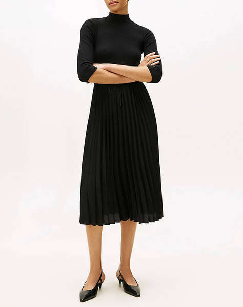 TOMMY HILFIGER SLIM 5X2 RIB MIX MIDI DRS