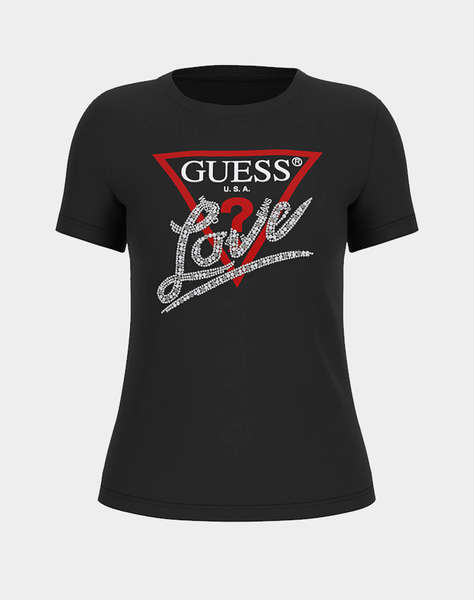 GUESS SS CN PEARLS LOVE TRIANGLE TEE ДАМСКА БЛУЗА