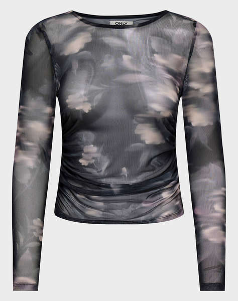 ONLY ONLKAYA LIFE LS RUCHING MESH TOP WVN