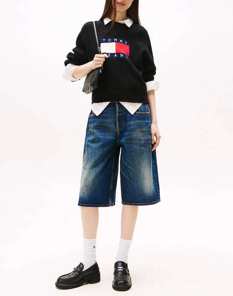 TOMMY JEANS TJW MELANGE FLAG SWEATER RIB EXT