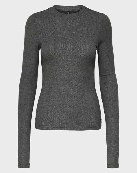 ONLY ONLLENA L/S O-NECK GLITTER RIB TOP JRS