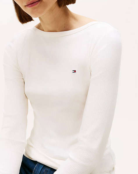 TOMMY HILFIGER SLIM 5X2 RIB BOAT-NK LS