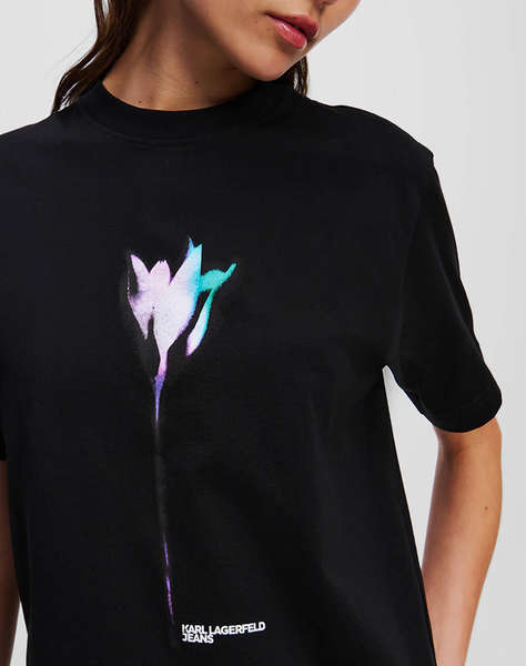 KARL LAGERFELD JEANS KLJ REG FLOWER COLOUR TEE