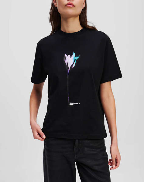 KARL LAGERFELD JEANS KLJ REG FLOWER COLOUR TEE