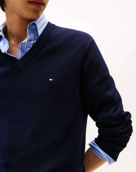 TOMMY HILFIGER PIMA ORG CTN CASHMERE V NECK
