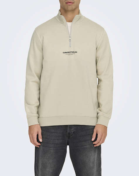 ONLY&SONS ONSCURATED REG HALF ZIP SWEAT NOOS