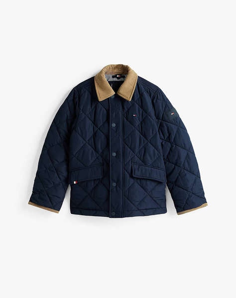 TOMMY HILFIGER CONTRAST COLLAR QUILTED JACKET
