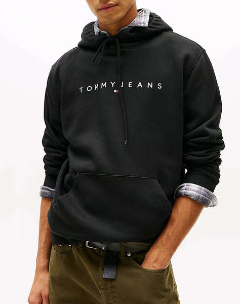 TOMMY JEANS TJM REG LINEAR LOGO HOODIE EXT