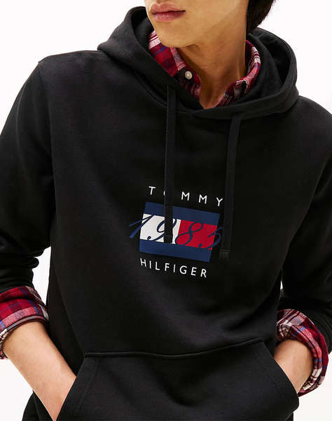 TOMMY HILFIGER LINEAR FLAG GRAPHIC HOODIE