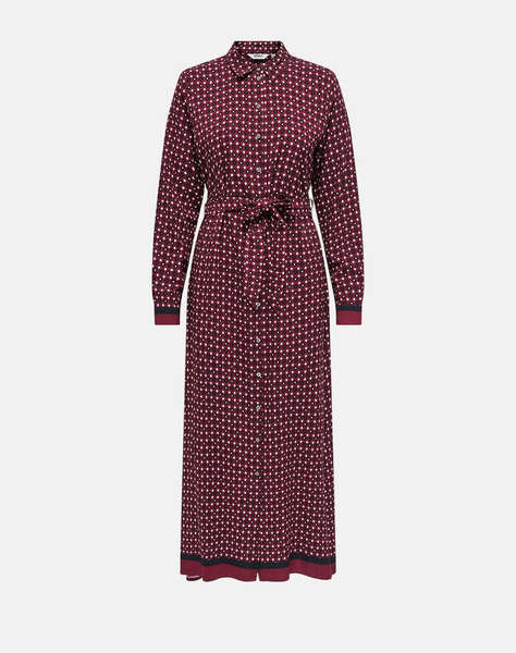 ONLY ONLVEDA BORDER L/S LONG DRESS WVN