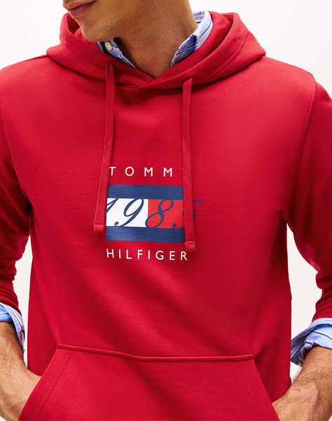 TOMMY HILFIGER LINEAR FLAG GRAPHIC HOODIE