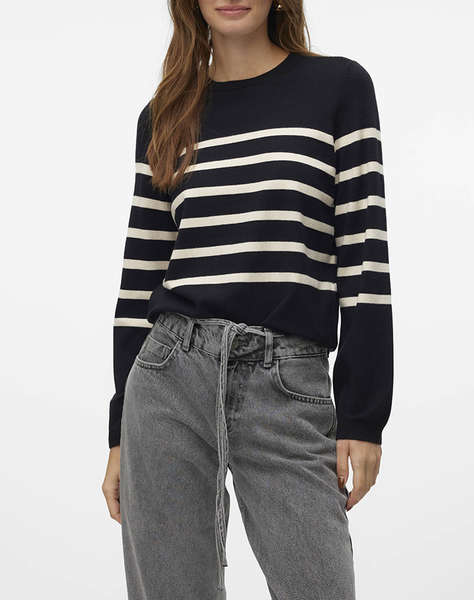 VERO MODA VMSABA PLAIN LS O-NECK PULLOVER GA NOOS