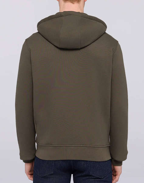 TRUSARDI SWEAT-FELPA CON ZIP E CAPPUCCIO IN JERSEY DIAGONALE CON RICAMO PUNTO CUORE