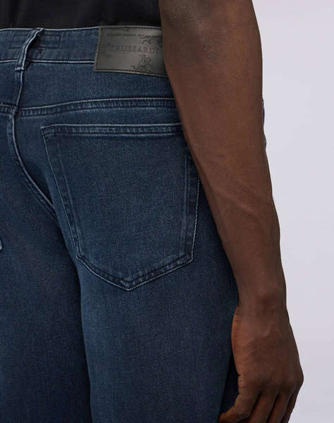 TRUSSARDI JEANS-5 TASCHE 370 CLOSE IN DENIM BLUE/BLACK STONE WASHED