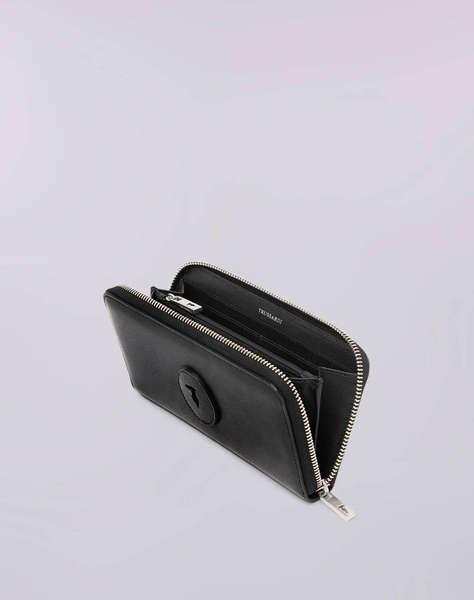 TRUSSARDI SOCIETY ZIP AROUND WALLET LG - CALF LEATHER (Размери: 19.5 x 10.5см.)