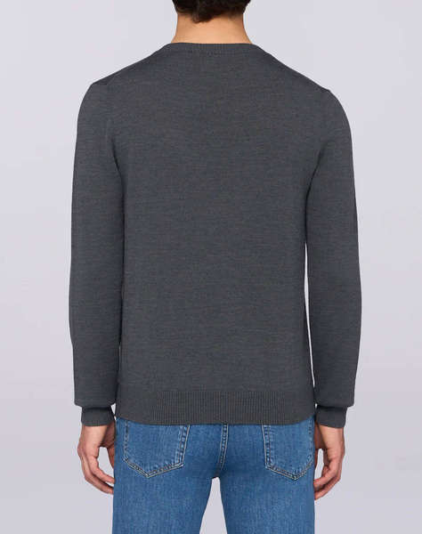 TRUSSARDI KNITWEAR-MAGLIONE GIROCOLLO IN MISTO LANA CON JACQUARD UROBORO
