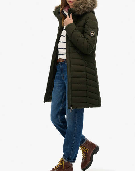 SUPERDRY D2 OVIN FUJI FAUX FUR HOOD MID LENGTH ДАМСКО ЯКЕ