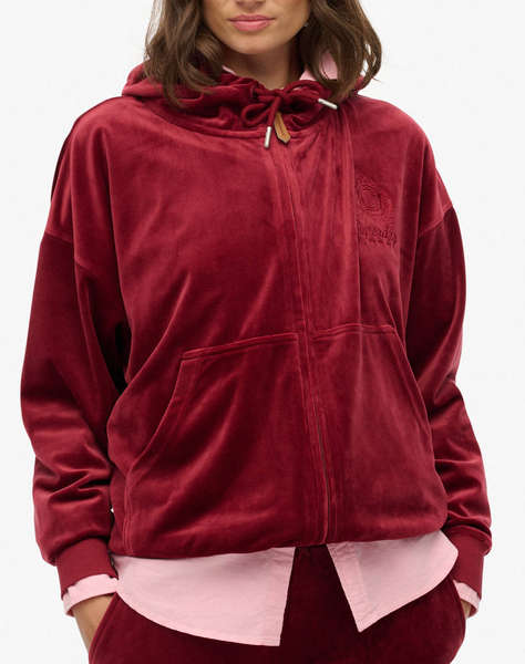 SUPERDRY D1 SDSW COUNTRY CLUB VELOUR ZIPHOOD ДАМСКИ СУИТШЪРТ