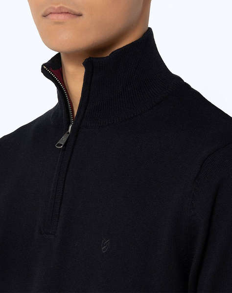 BOSTONIANS ПУЛОВЕР ПАМУЧЕН HALF-ZIP REGULAR FIT