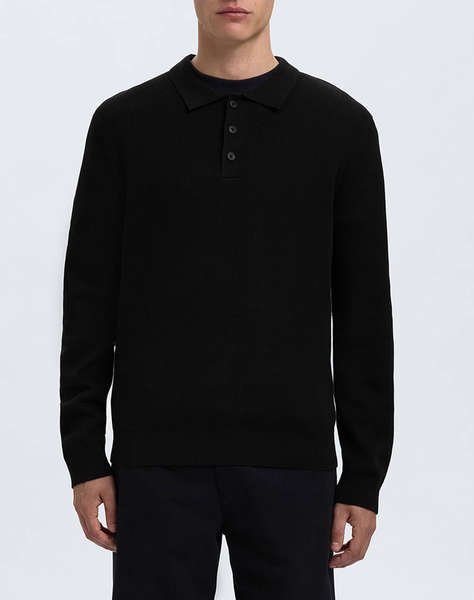 SELECTED SLHDANE LS KNIT STRUCTURE POLO NECK