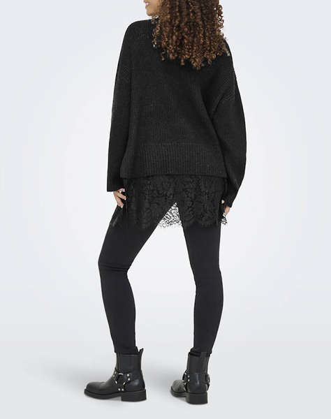 ONLY ONLVIVIA LS LIFE V-NECK LACE MIX KNIT