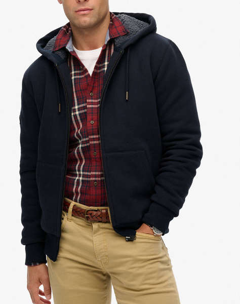 SUPERDRY D1 BORG LINED ZIPHOOD MEN''S SWEATSHIRT