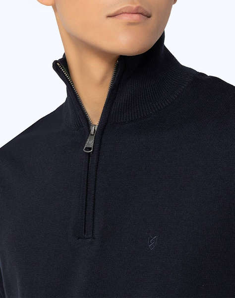 BOSTONIANS ПУЛОВЕР ПАМУЧЕН HALF-ZIP REGULAR FIT