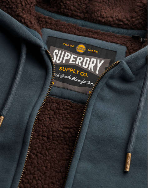 SUPERDRY D1 BORG LINED ZIPHOOD MEN''S SWEATSHIRT