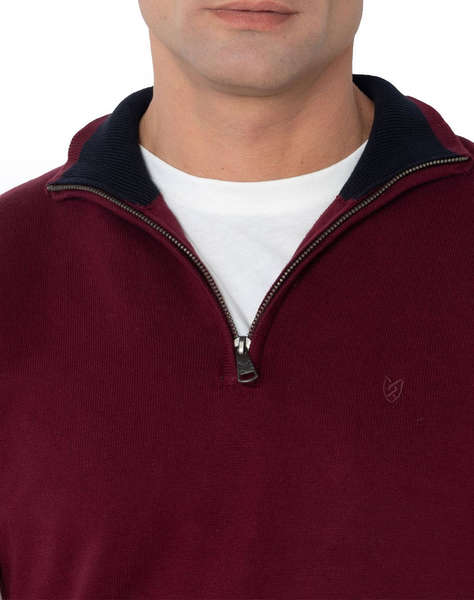 BOSTONIANS ПУЛОВЕР ПАМУЧЕН HALF-ZIP REGULAR FIT