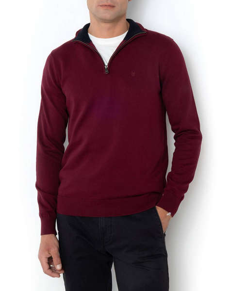 BOSTONIANS ПУЛОВЕР ПАМУЧЕН HALF-ZIP REGULAR FIT