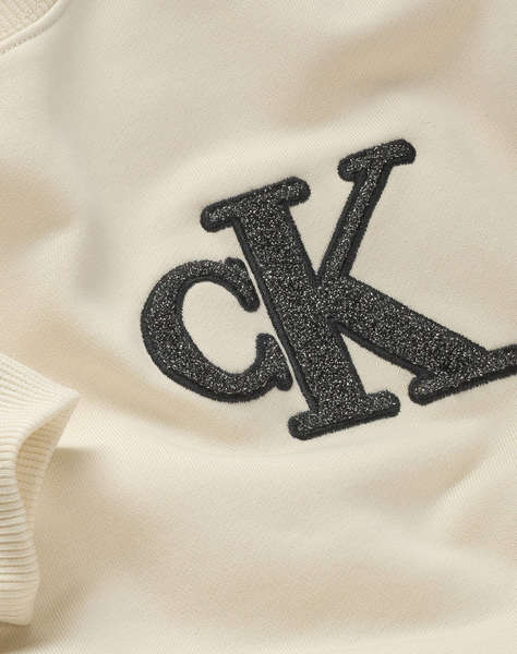 CALVIN KLEIN TOWLING MONOGRAM TERRY LS DRESS