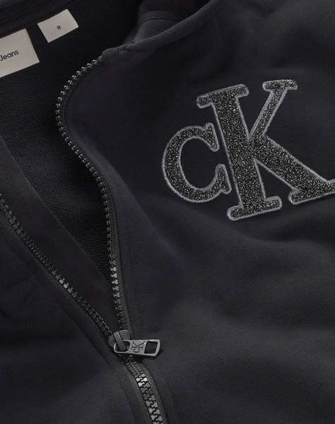 CALVIN KLEIN JEANS CK LOGO TERRY ZIP THROUGH