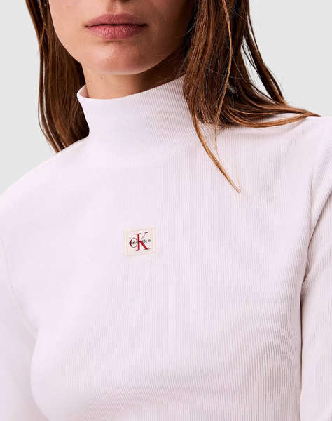 CALVIN KLEIN LS WOVEN LABEL TURTLENECK