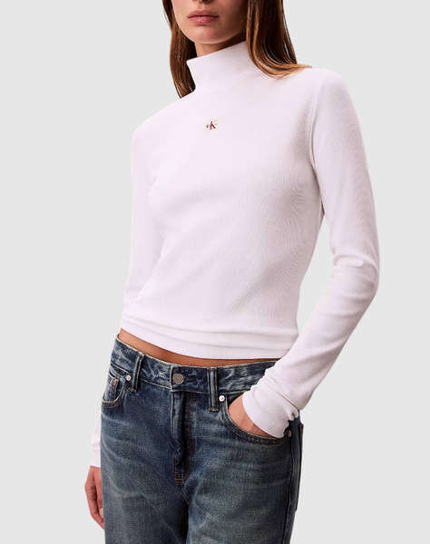 CALVIN KLEIN LS WOVEN LABEL TURTLENECK