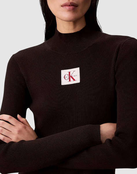 CALVIN KLEIN JEANS LS T NECK MINI DRESS