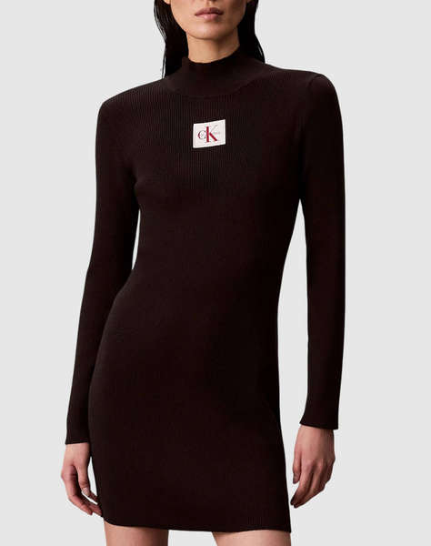 CALVIN KLEIN JEANS LS T NECK MINI DRESS