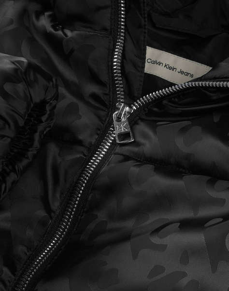 CALVIN KLEIN JEANS CK LOGO AOP PUFFER JACKET