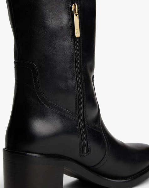 TOMMY HILFIGER RIDING LTHR LONG BOOT BLOCK HEEL