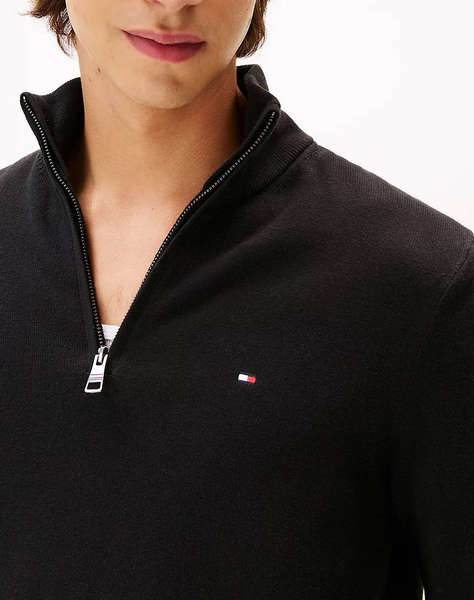 TOMMY HILFIGER PIMA ORG CTN CASHMERE ZIP MOCK