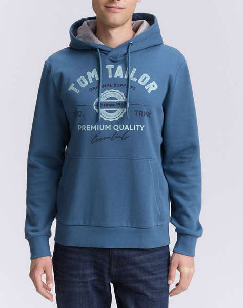TOM TAILOR HOODIE WITH PRINT MEN''S SWEATSHIRT