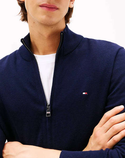 TOMMY HILFIGER PIMA ORG CTN CASHMERE ZIP THRU