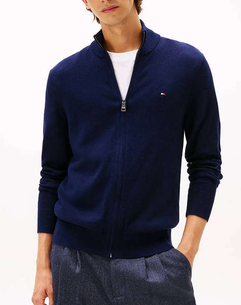 TOMMY HILFIGER PIMA ORG CTN CASHMERE ZIP THRU
