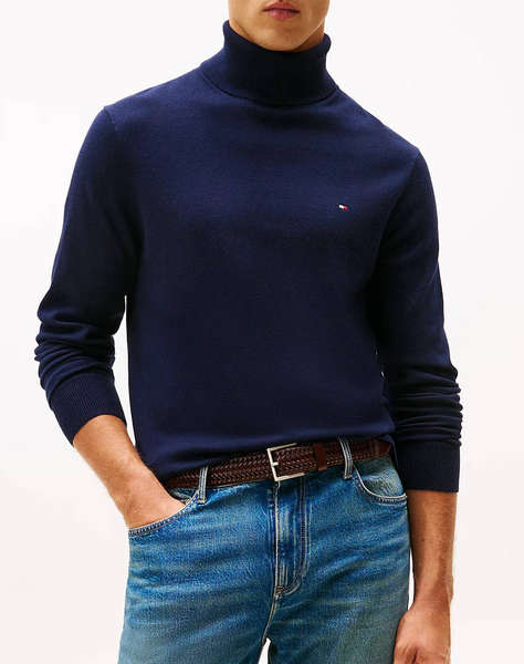 TOMMY HILFIGER PIMA ORG CTN CASHMERE ROLL NECK