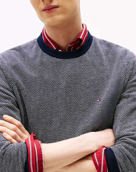 TOMMY HILFIGER PIMA CTN CASH HERRINGBONE CREW