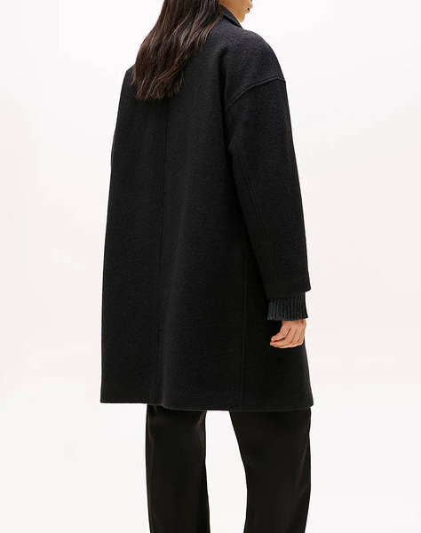 TOMMY HILFIGER WOOL TEXTURE REG FUNNEL NK COAT