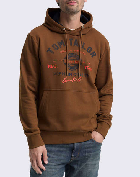 TOM TAILOR HOODIE WITH PRINT MEN''S SWEATSHIRT