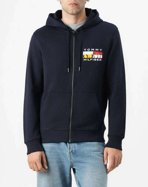 TOMMY HILFIGER TH COLOUR FLAG ZIP THROUGH