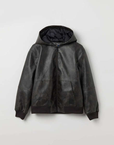 OVS FKLEATHER JACKET W/HOOD
